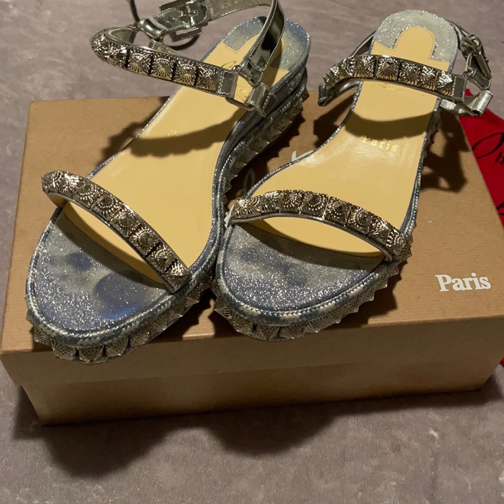 Pira Christian Louboutin mini glitter sandals